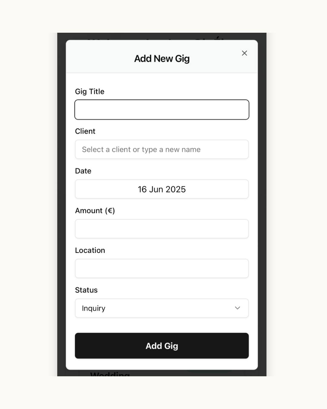 Add New Gig